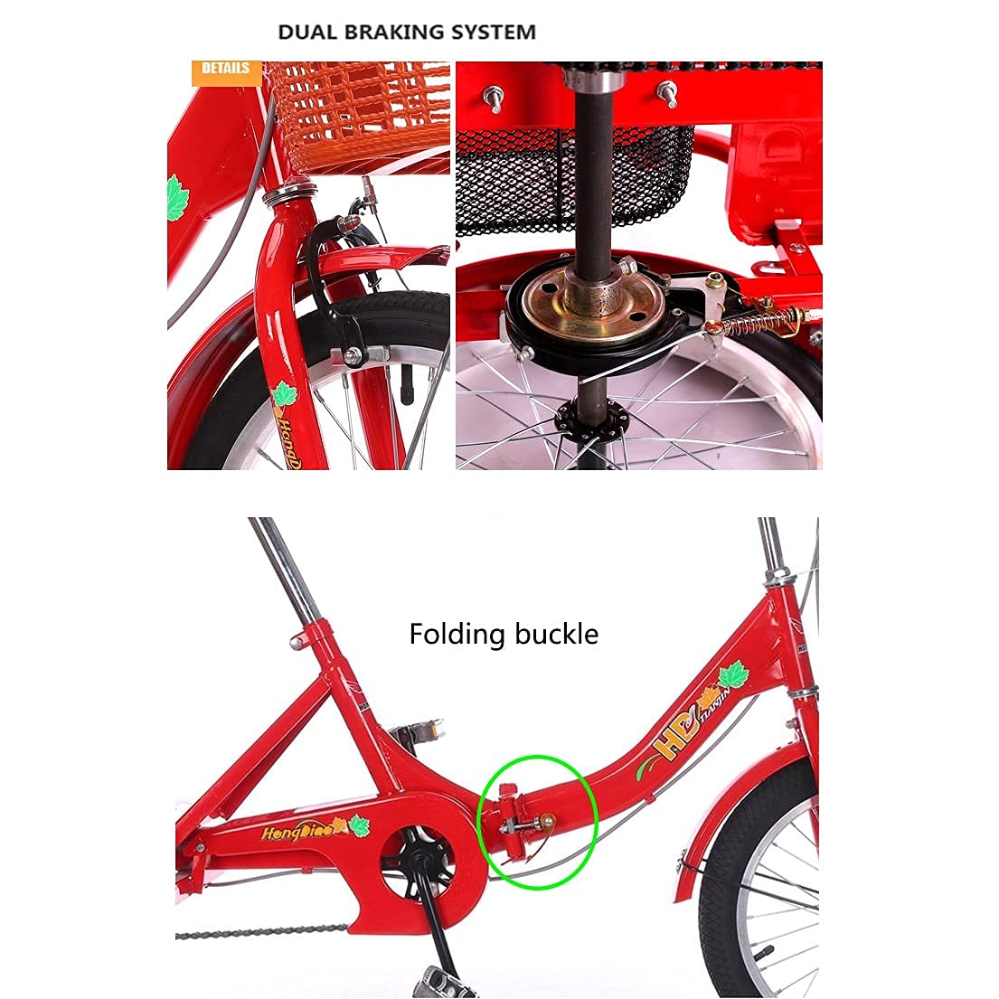 Amazon | 3輪 16インチ 大人用三輪車 折りたたみ式トライクバイク